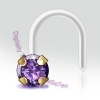 Violet Amethyst BioFlex Nose Stud with Bioflex Stem Petite